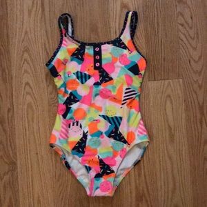 Girls’ Ice Cream Pattern Bathing Suit One-Piece